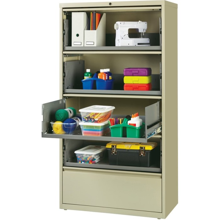 Lorell Fortress Series Lateral File w/Roll-out Posting Shelf
