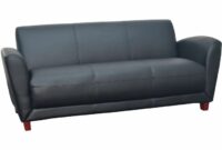 Lorell Accession Bonded Leather Reception Loveseat