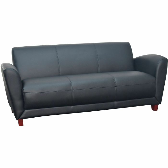 Lorell Accession Bonded Leather Reception Loveseat