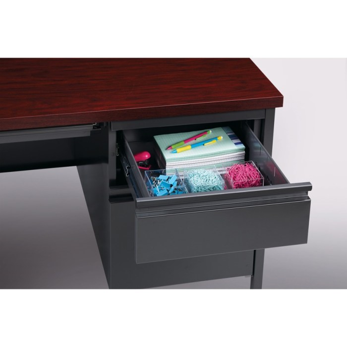 Lorell Fortress Modular Series Right-Pedestal Desk