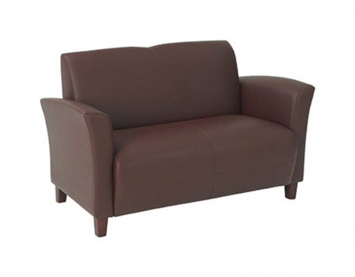 Lorell Accession Bonded Leather Reception Loveseat
